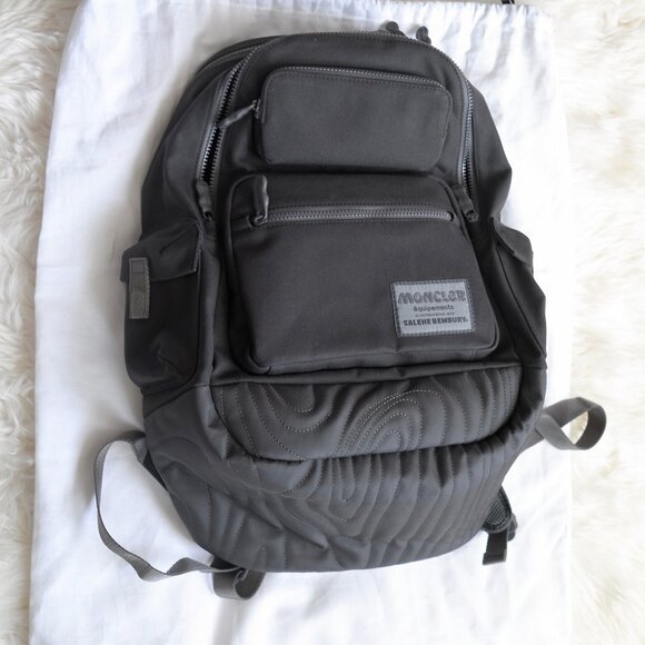 Moncler Salehe Bembury Canvas Backpack Black Authentic NWOT - Picture 3 of 12
